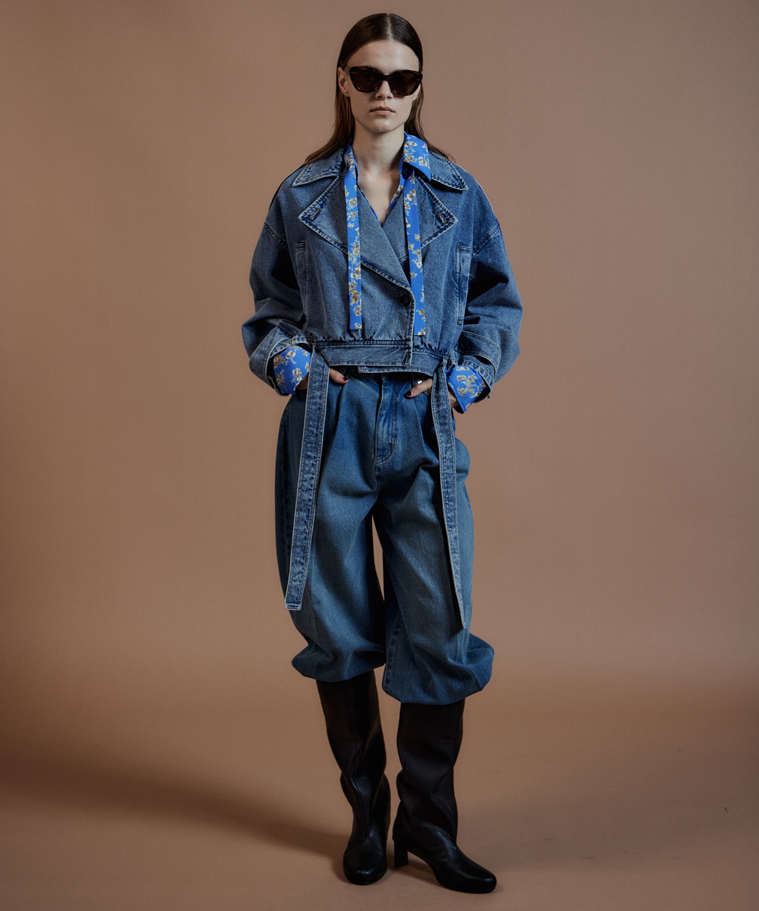 【26AUTUMN PRE-ORDER】Denim Short Trench Coat