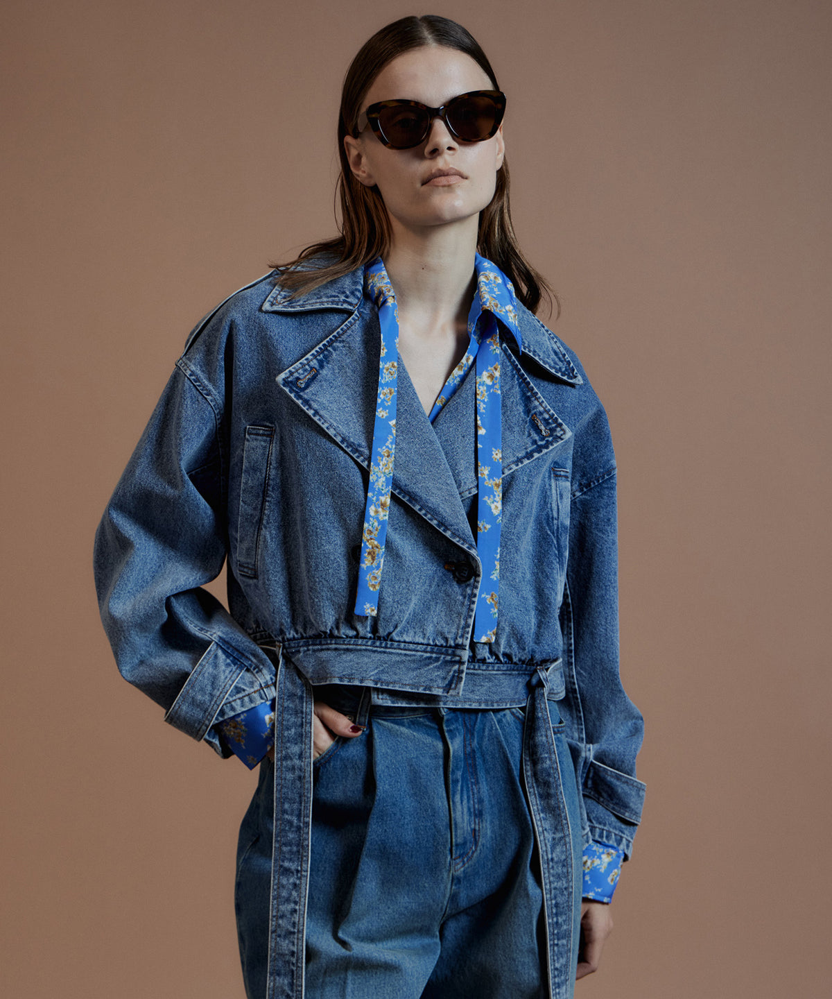【26AUTUMN PRE-ORDER】Denim Short Trench Coat