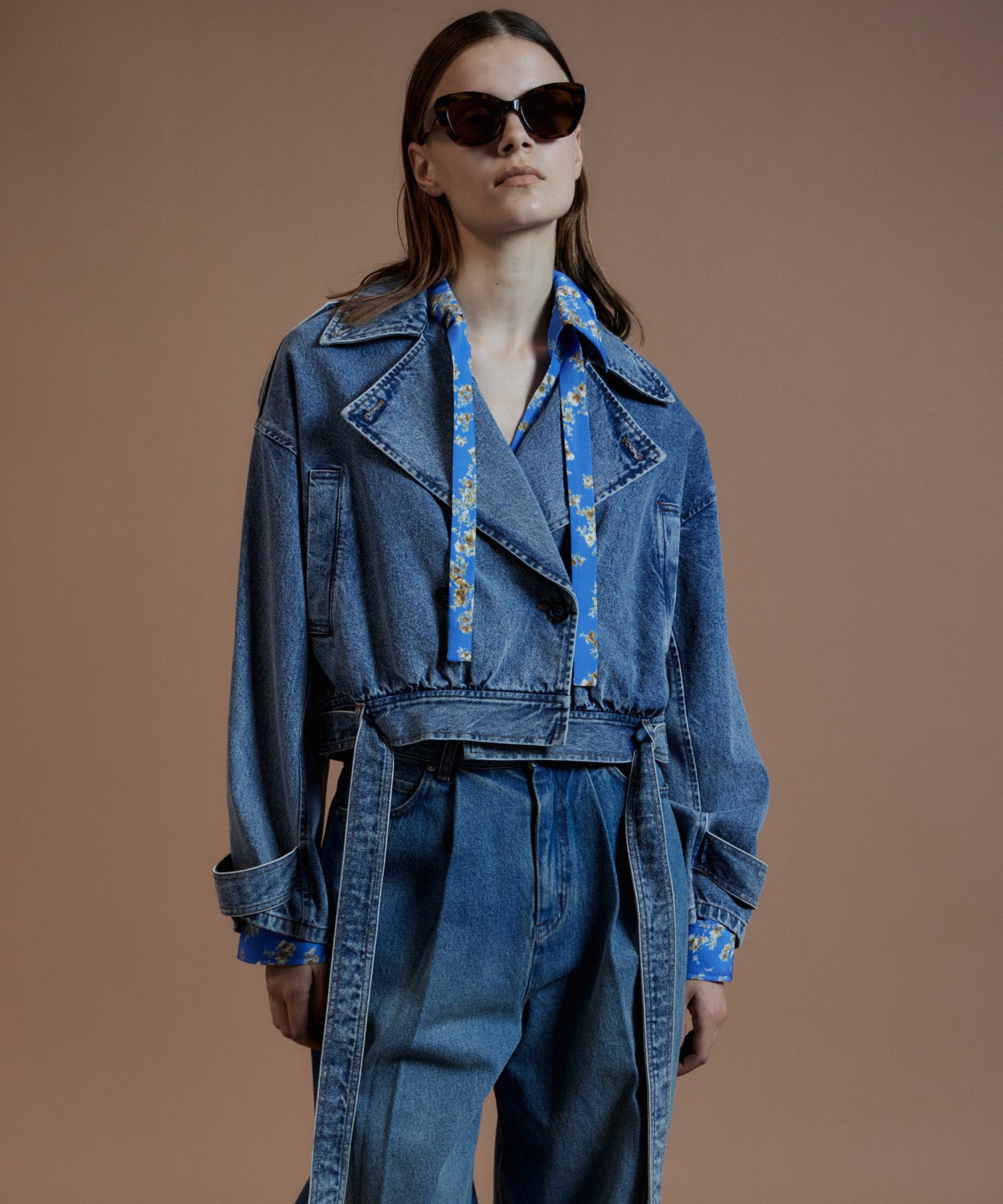 【26AUTUMN PRE-ORDER】Denim Short Trench Coat