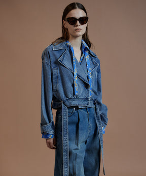 【26AUTUMN PRE-ORDER】Denim Short Trench Coat