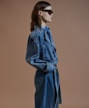【26AUTUMN PRE-ORDER】Denim Short Trench Coat