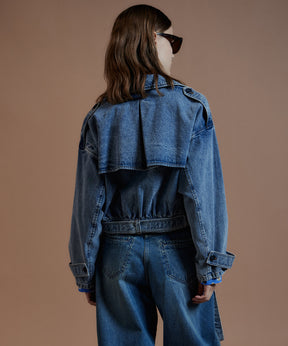【26AUTUMN PRE-ORDER】Denim Short Trench Coat