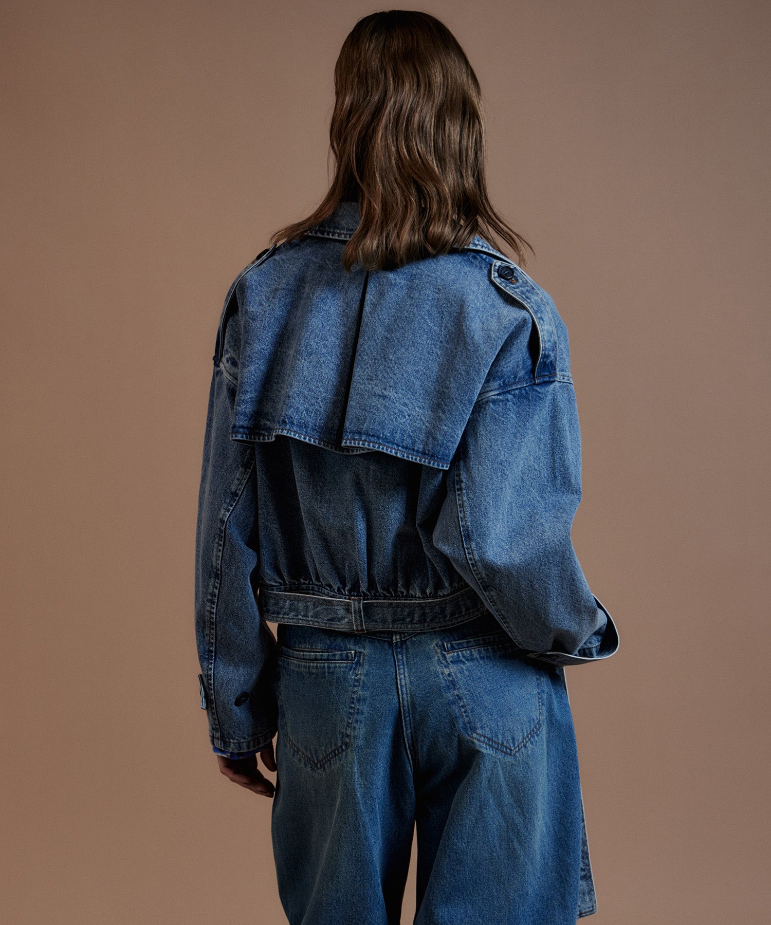 【26AUTUMN PRE-ORDER】Denim Short Trench Coat