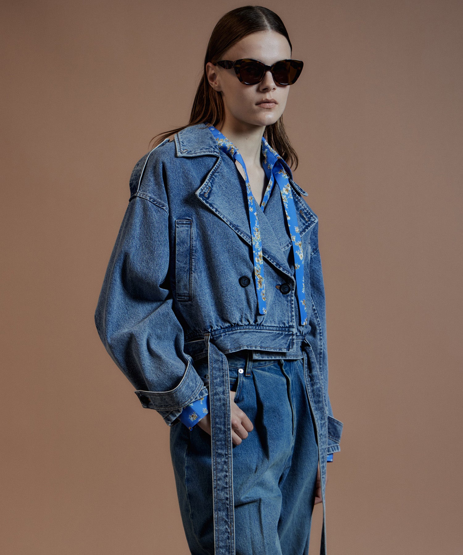 【26AUTUMN PRE-ORDER】Denim Short Trench Coat