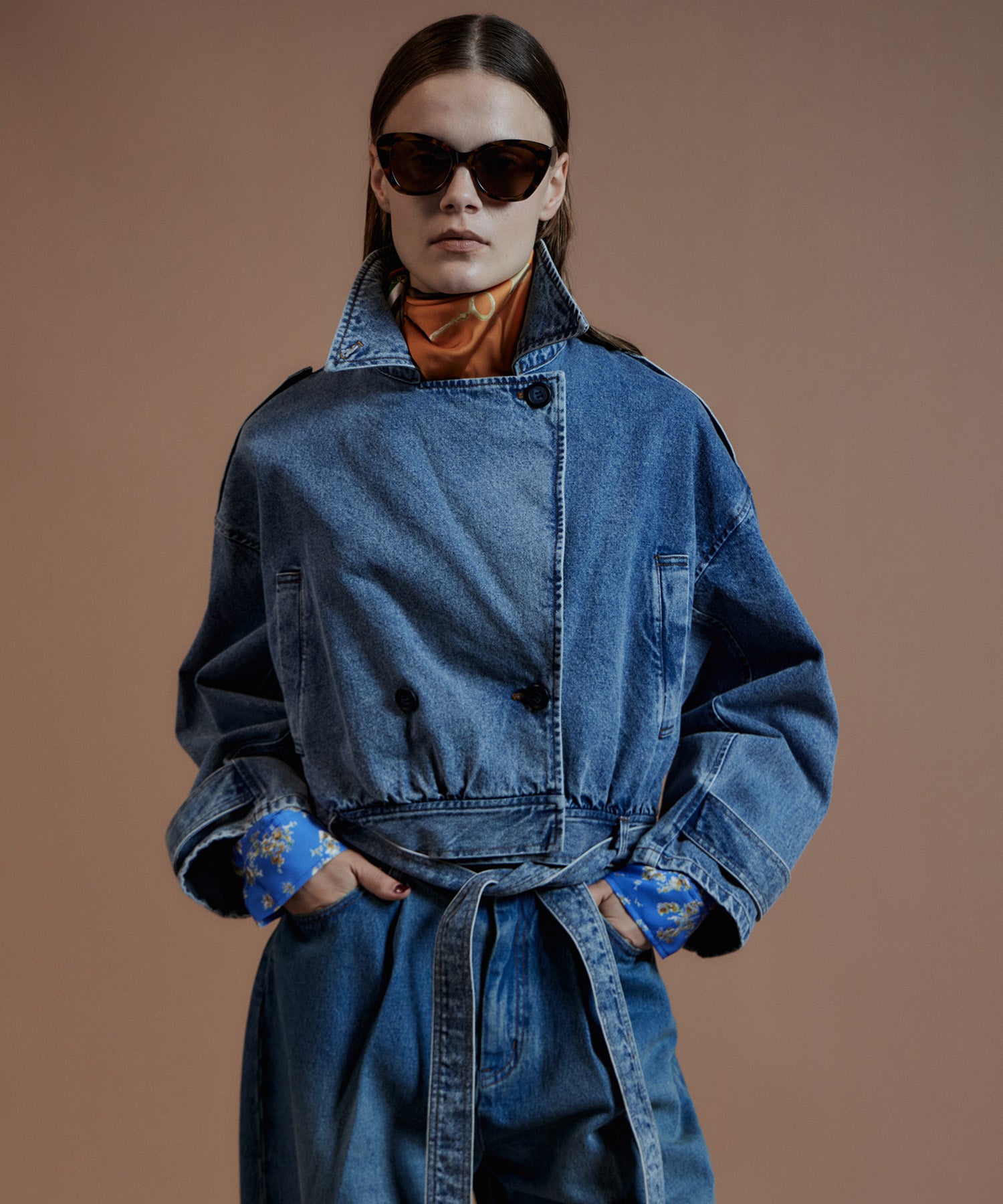 【26AUTUMN PRE-ORDER】Denim Short Trench Coat