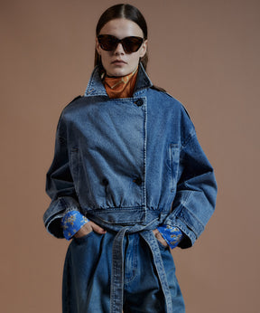 【26AUTUMN PRE-ORDER】Denim Short Trench Coat