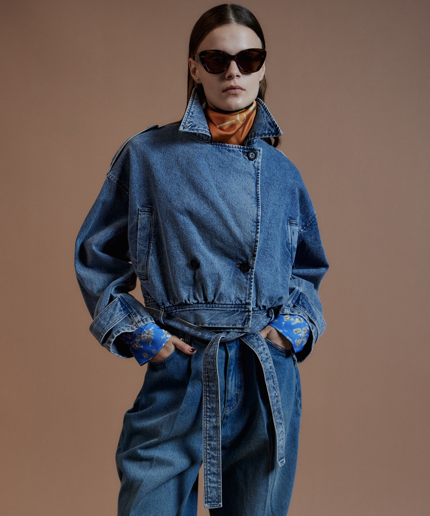 【26AUTUMN PRE-ORDER】Denim Short Trench Coat