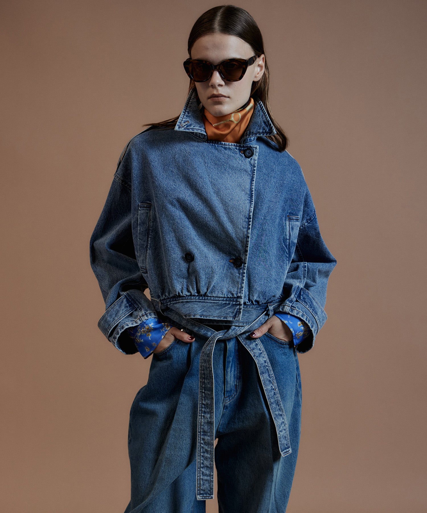 【26AUTUMN PRE-ORDER】Denim Short Trench Coat