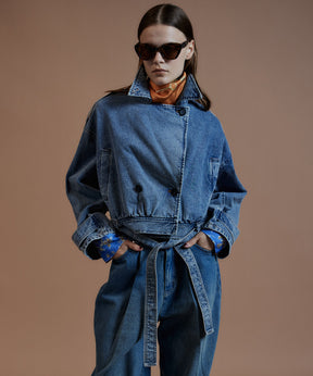 【26AUTUMN PRE-ORDER】Denim Short Trench Coat