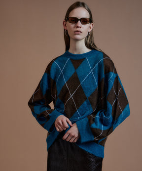 【26AUTUMN PRE-ORDER】Oversized Argyle Knit