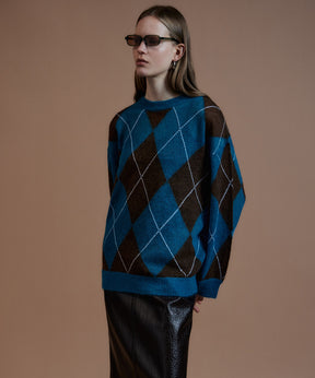 【26AUTUMN PRE-ORDER】Oversized Argyle Knit