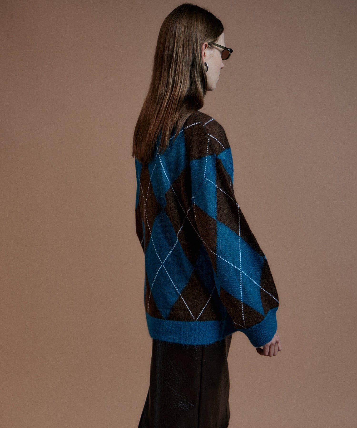 【26AUTUMN PRE-ORDER】Oversized Argyle Knit