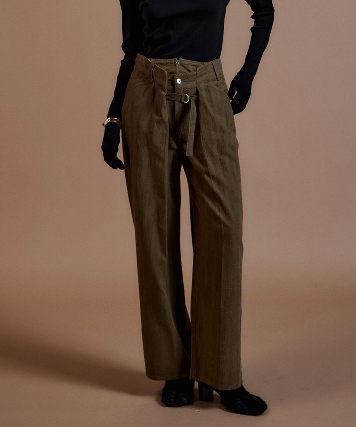 【26AUTUMN PRE-ORDER】Double-Waist Wide Tuck Pants