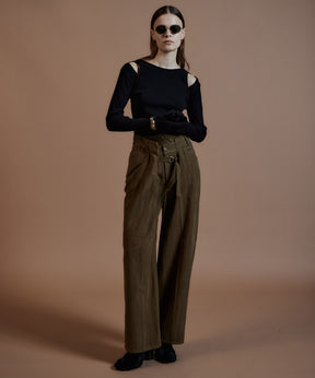 【26AUTUMN PRE-ORDER】Double-Waist Wide Tuck Pants