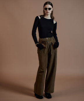 【26AUTUMN PRE-ORDER】Double-Waist Wide Tuck Pants