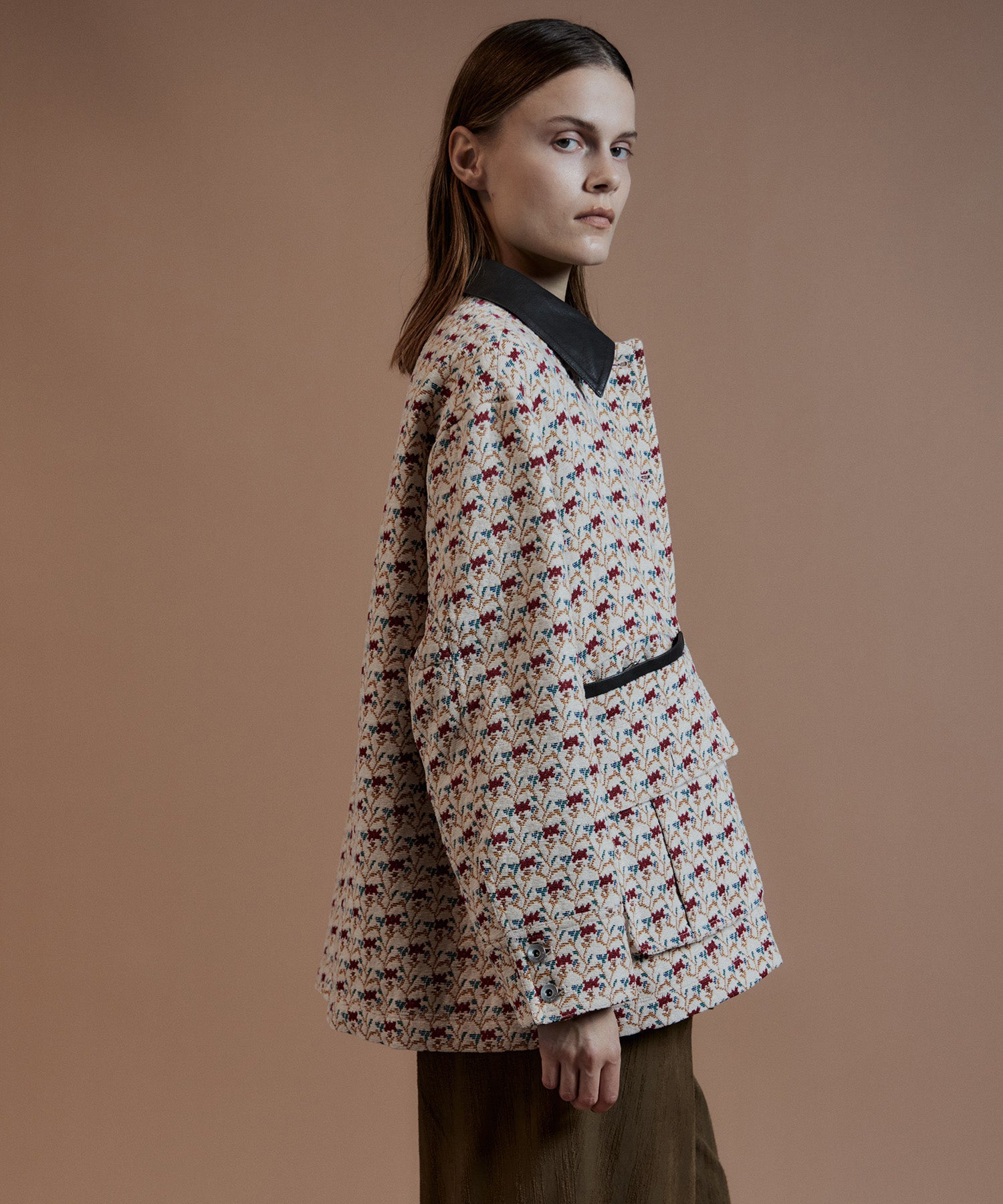 【26AUTUMN PRE-ORDER】Flower Jacquard Utility Jacket