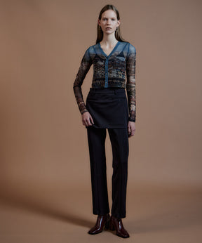 【26AUTUMN PRE-ORDER】City Photo Print Sheer Cardigan