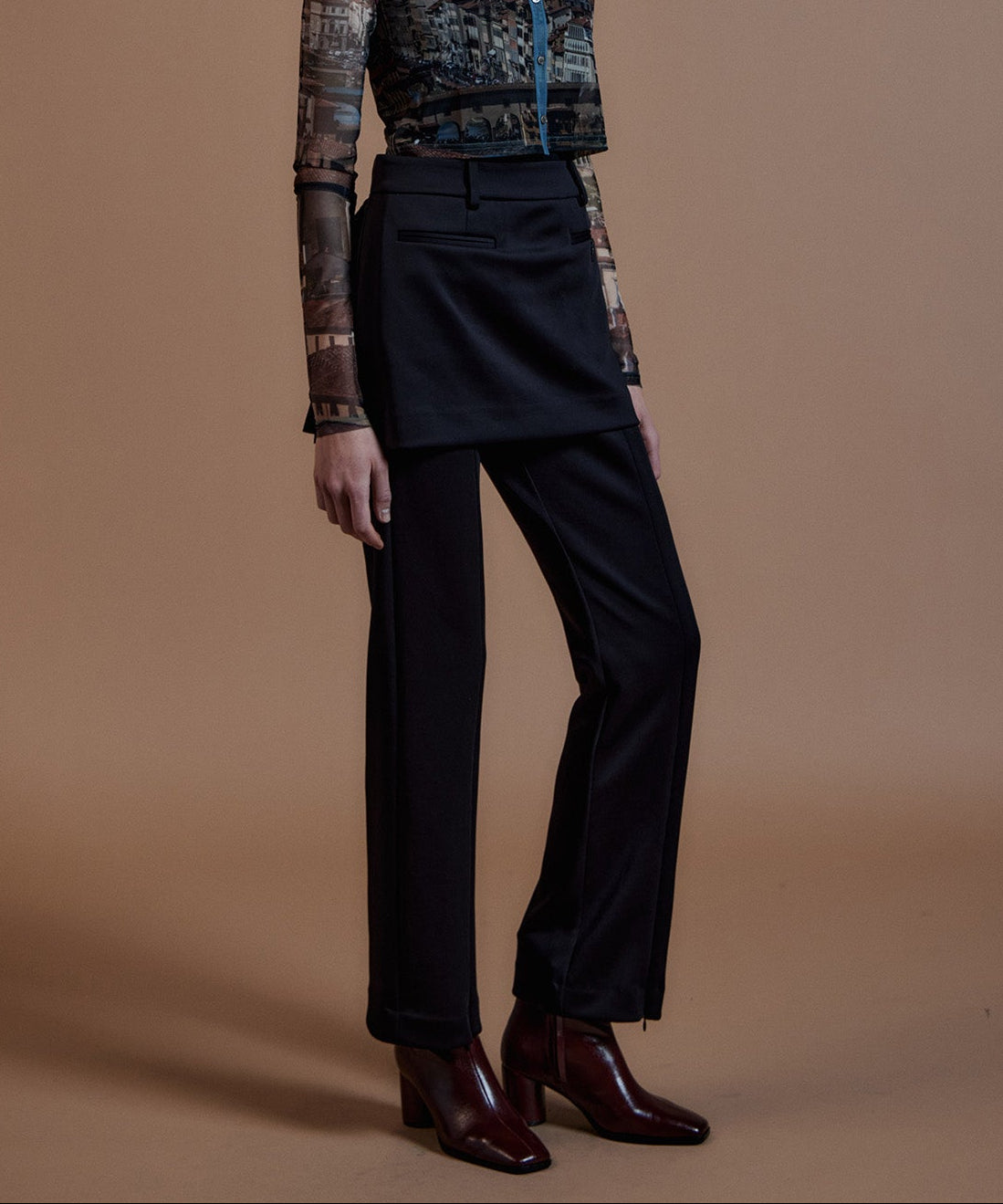 【26AUTUMN PRE-ORDER】Skirt Layered Pants