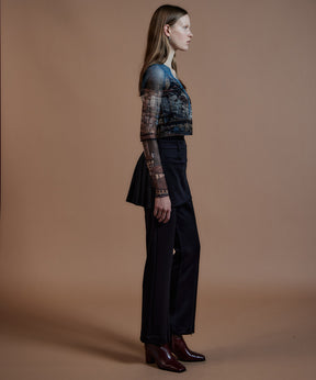 【26AUTUMN PRE-ORDER】City Photo Print Sheer Cardigan