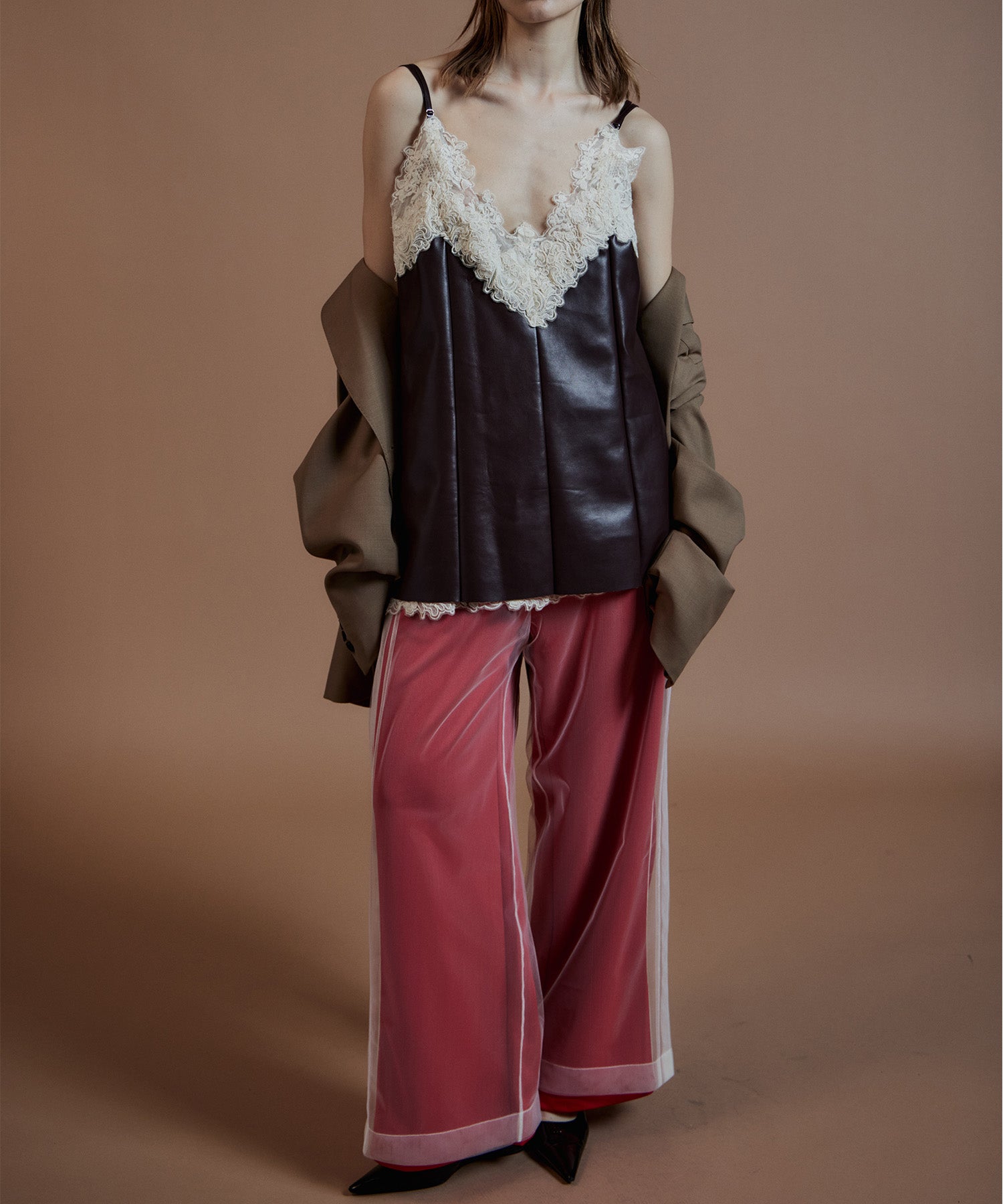 【26AUTUMN PRE-ORDER】Tulle Side Line Jersey Pants