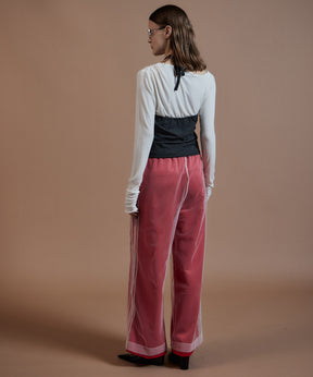 【26AUTUMN PRE-ORDER】Border Halter Layered Off-Shoulder Top