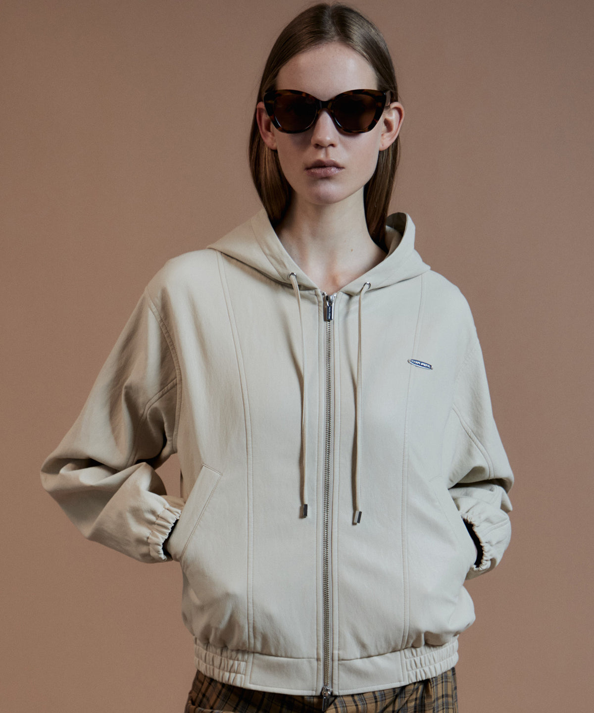 【26AUTUMN PRE-ORDER】Faux Leather Hoodie Parka
