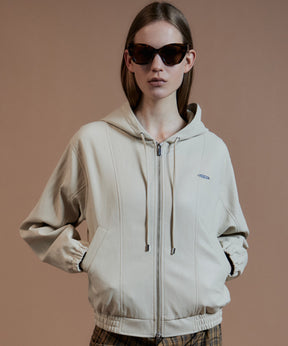 【26AUTUMN PRE-ORDER】Faux Leather Hoodie Parka