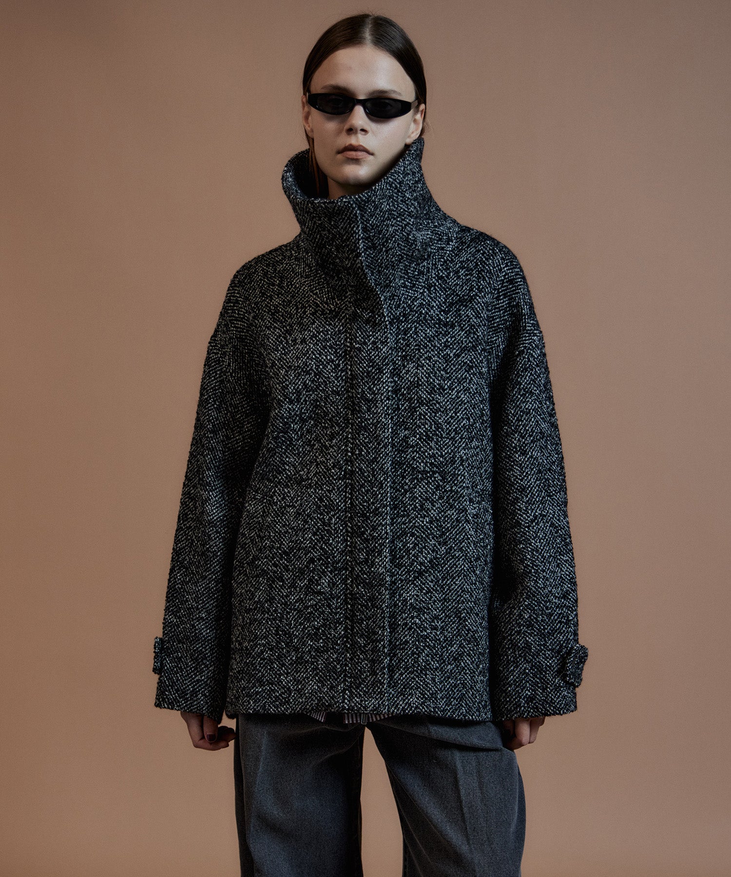 【26AUTUMN PRE-ORDER】Oversized High-Neck Midi Coat