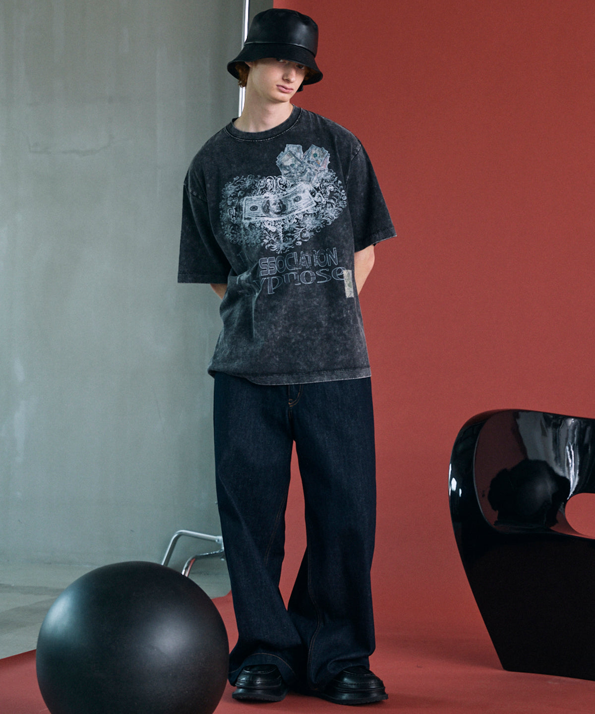 【Hypnose Association for MAISON SPECIAL】「MONEY」Prime-Over Fade Crew Neck Graphic T-Shirt