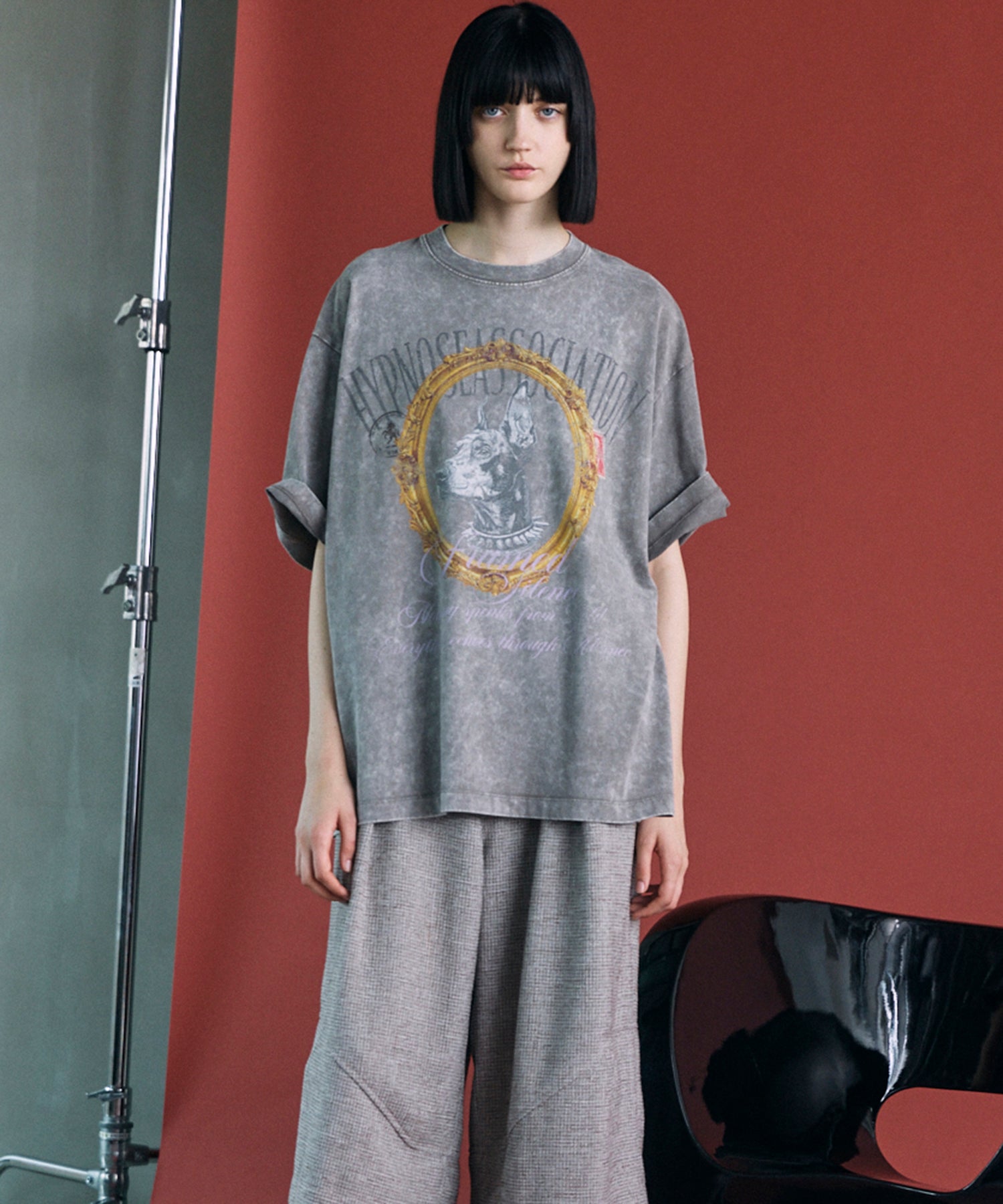 [26SS 预购] [Hypnose Association for MAISON SPECIAL] “DOBERMANN” Prime-Over 褪色圆领图案 T 恤
