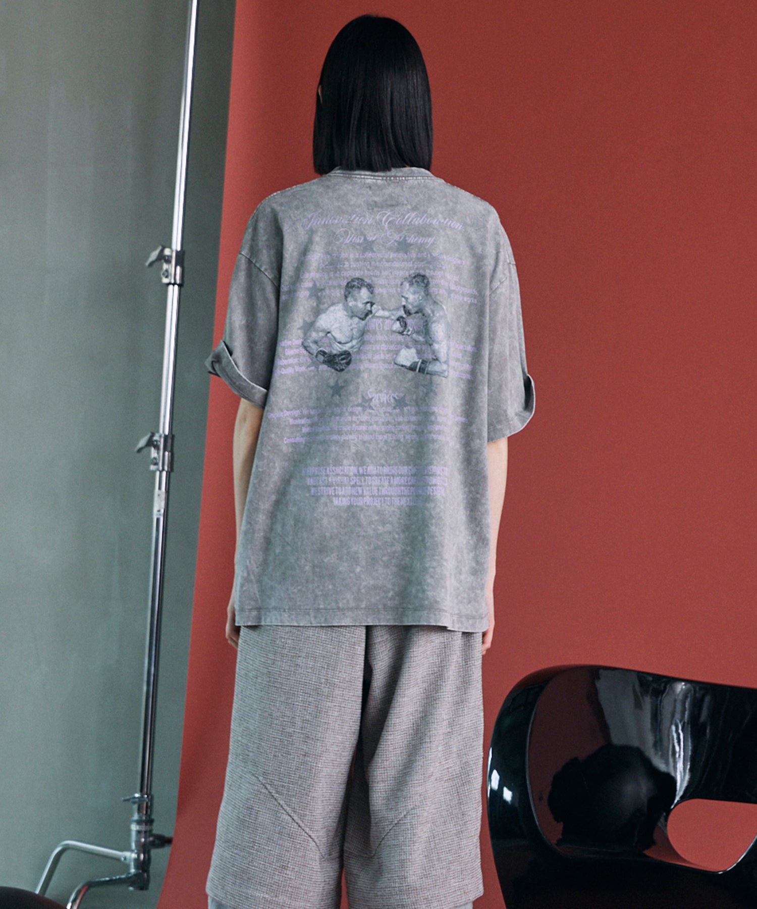 [26SS 预购] [Hypnose Association for MAISON SPECIAL] “DOBERMANN” Prime-Over 褪色圆领图案 T 恤