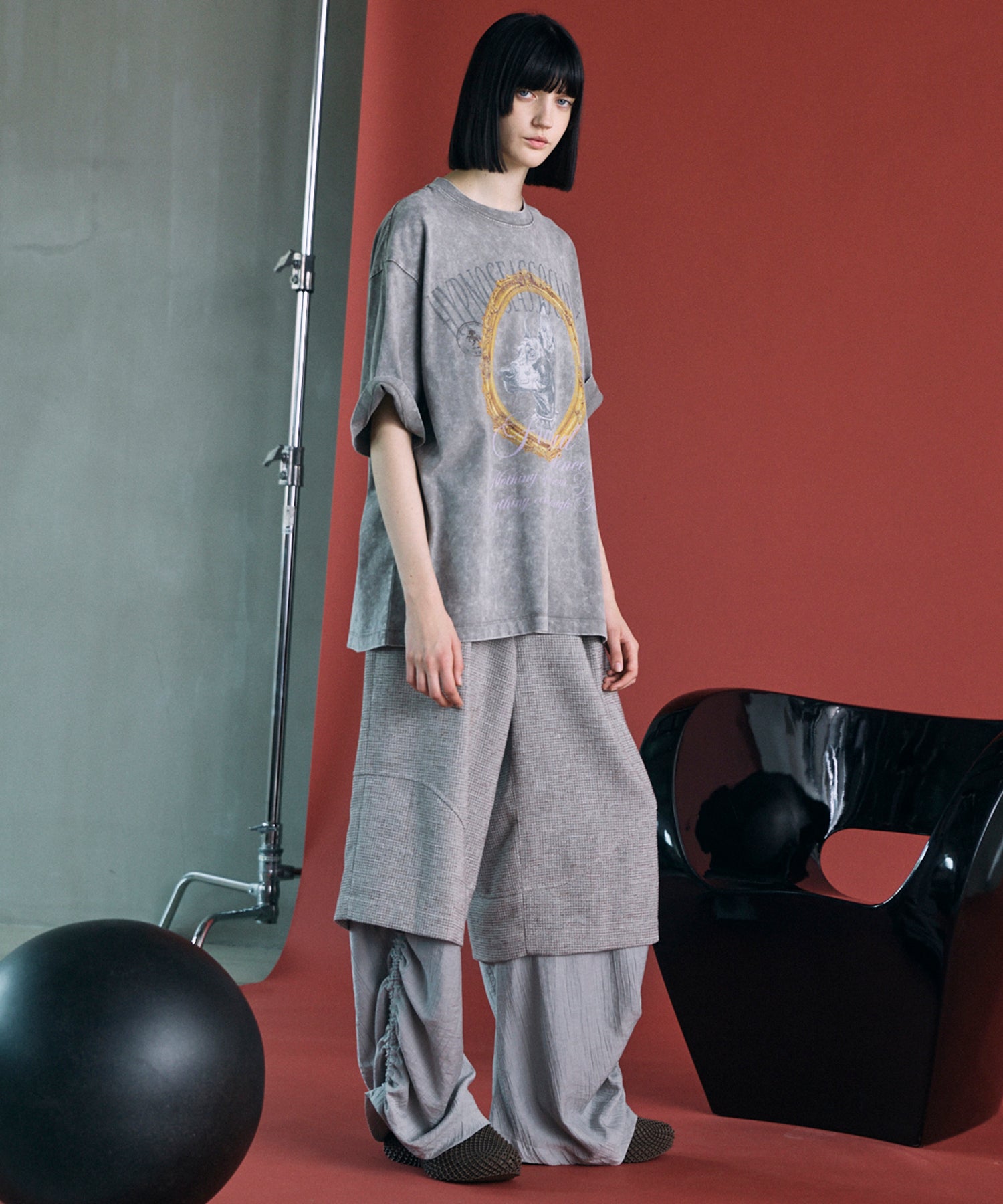[26SS 预购] [Hypnose Association for MAISON SPECIAL] “DOBERMANN” Prime-Over 褪色圆领图案 T 恤