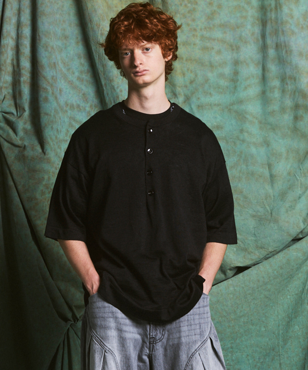 【26SS PRE-ORDER】Ramie-SOLOTEX Prime-Over Henry Neck Short Sleeve Knit T-shirt