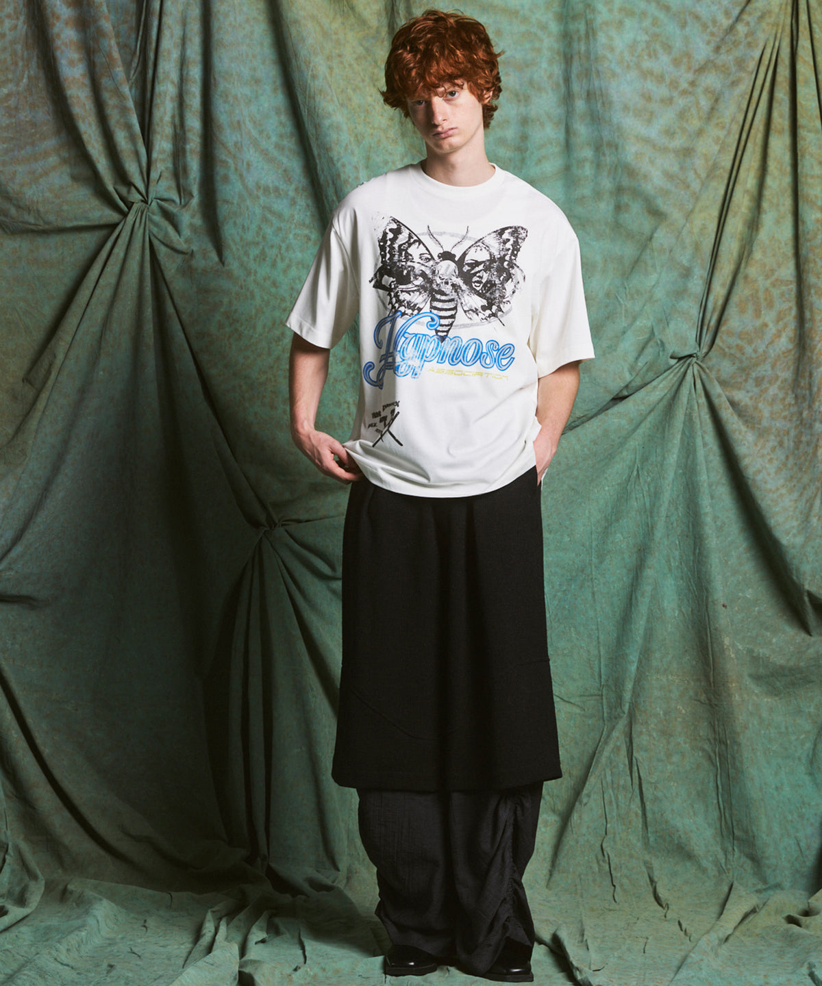 【Hypnose Association for MAISON SPECIAL】「SKULL MOTH」Prime-Over Crew Neck Graphic T-Shirt