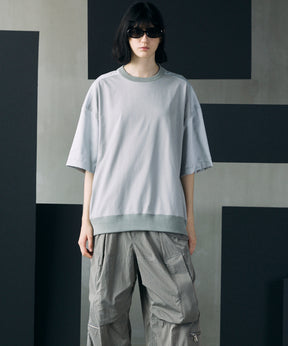 Different Material Docking Prime-Over Side Zip T-Shirt
