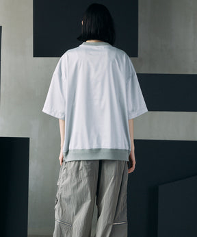 Different Material Docking Prime-Over Side Zip T-Shirt