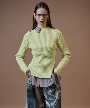 【26AUTUMN PRE-ORDER】Wide Slit Knit Top