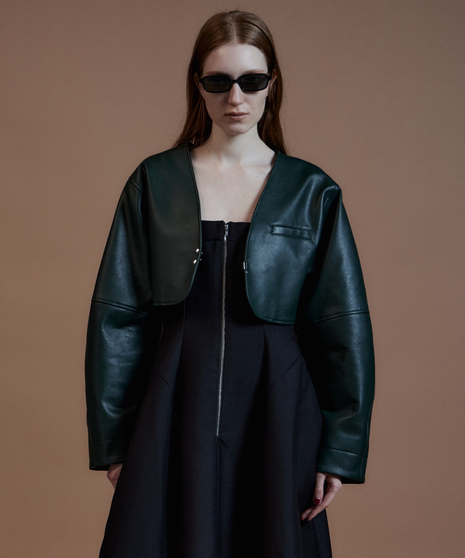 【26AUTUMN PRE-ORDER】Vegan Leather Short Jacket