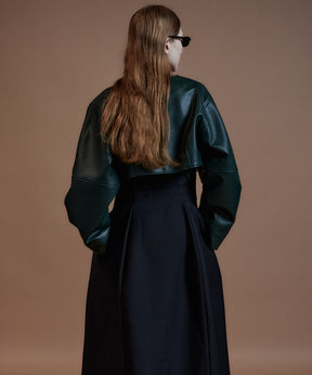 【26AUTUMN PRE-ORDER】Vegan Leather Short Jacket