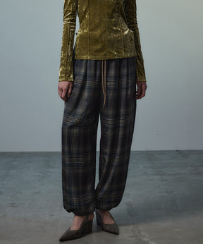 【26AUTUMN PRE-ORDER】Satin Check Easy Pants