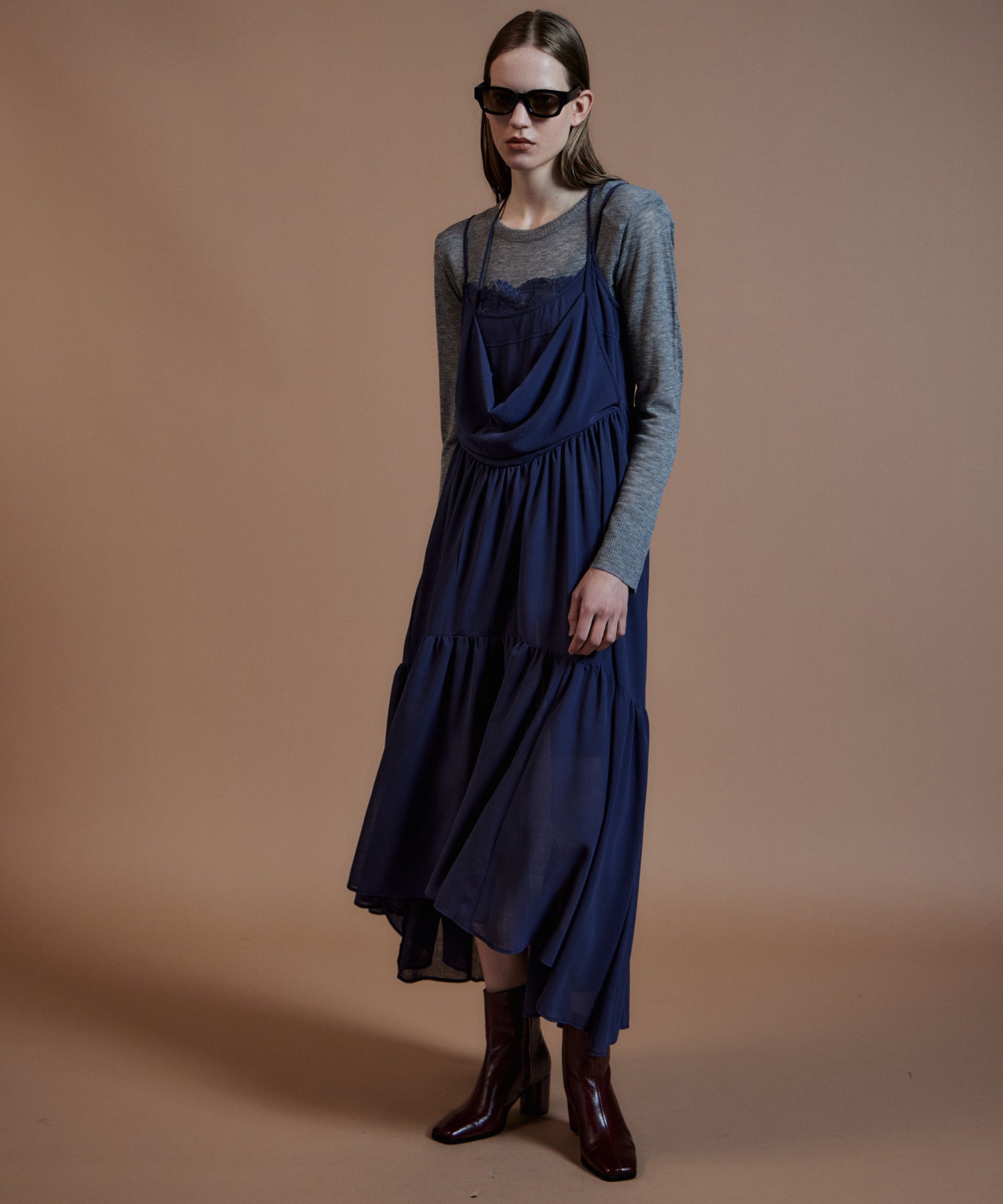 【26AUTUMN PRE-ORDER】Chiffon Lace Camisole Dress