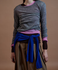 Shoulder Pad Sheer Knit Top