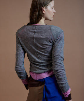 【26AUTUMN PRE-ORDER】Shoulder Pad Sheer Knit Top