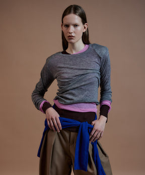 【26AUTUMN PRE-ORDER】Shoulder Pad Sheer Knit Top