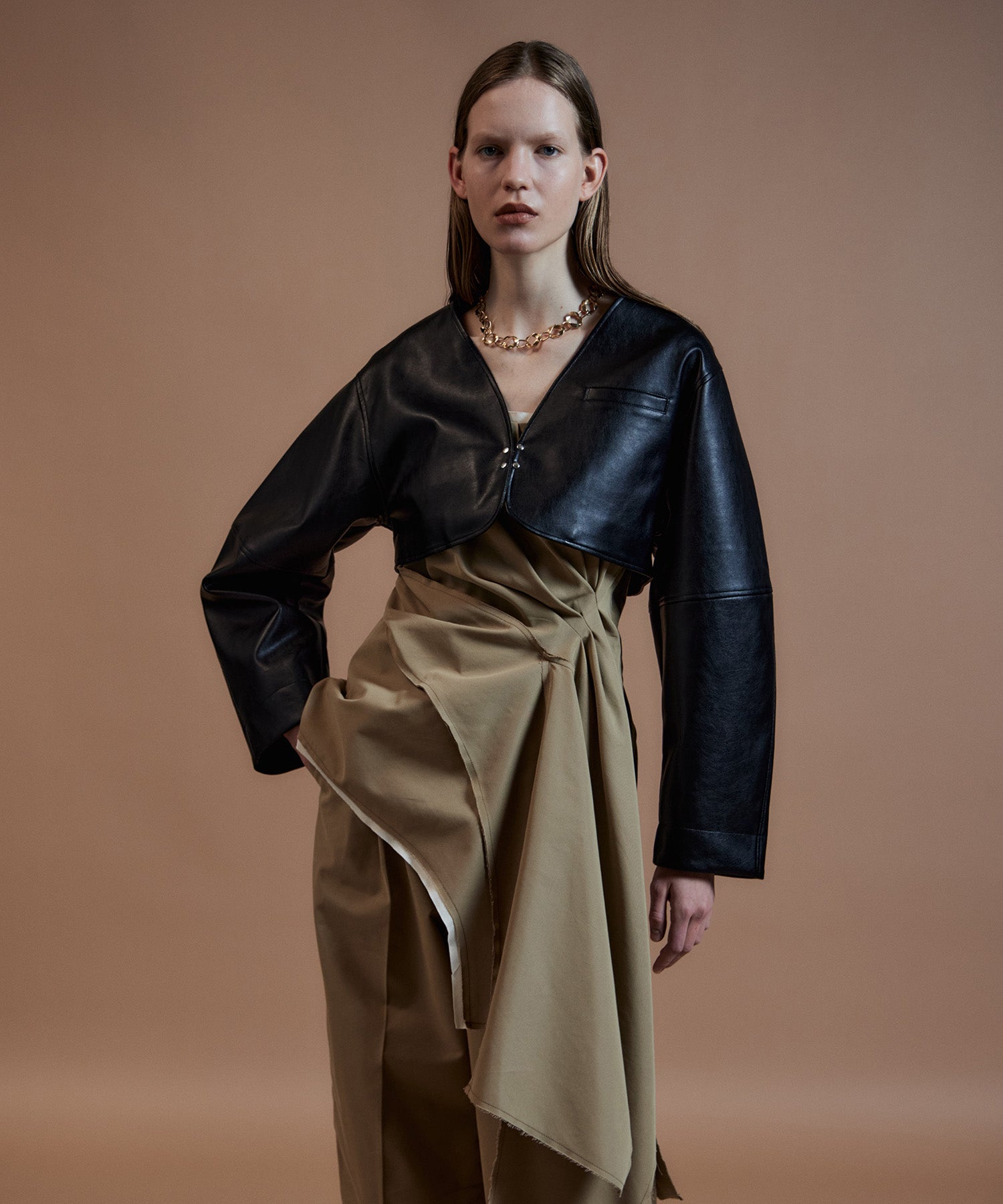 Vegan Leather Short Jacket