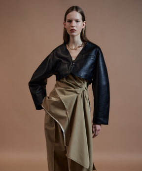 【26AUTUMN PRE-ORDER】Vegan Leather Short Jacket