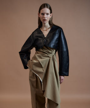 【26AUTUMN PRE-ORDER】Vegan Leather Short Jacket