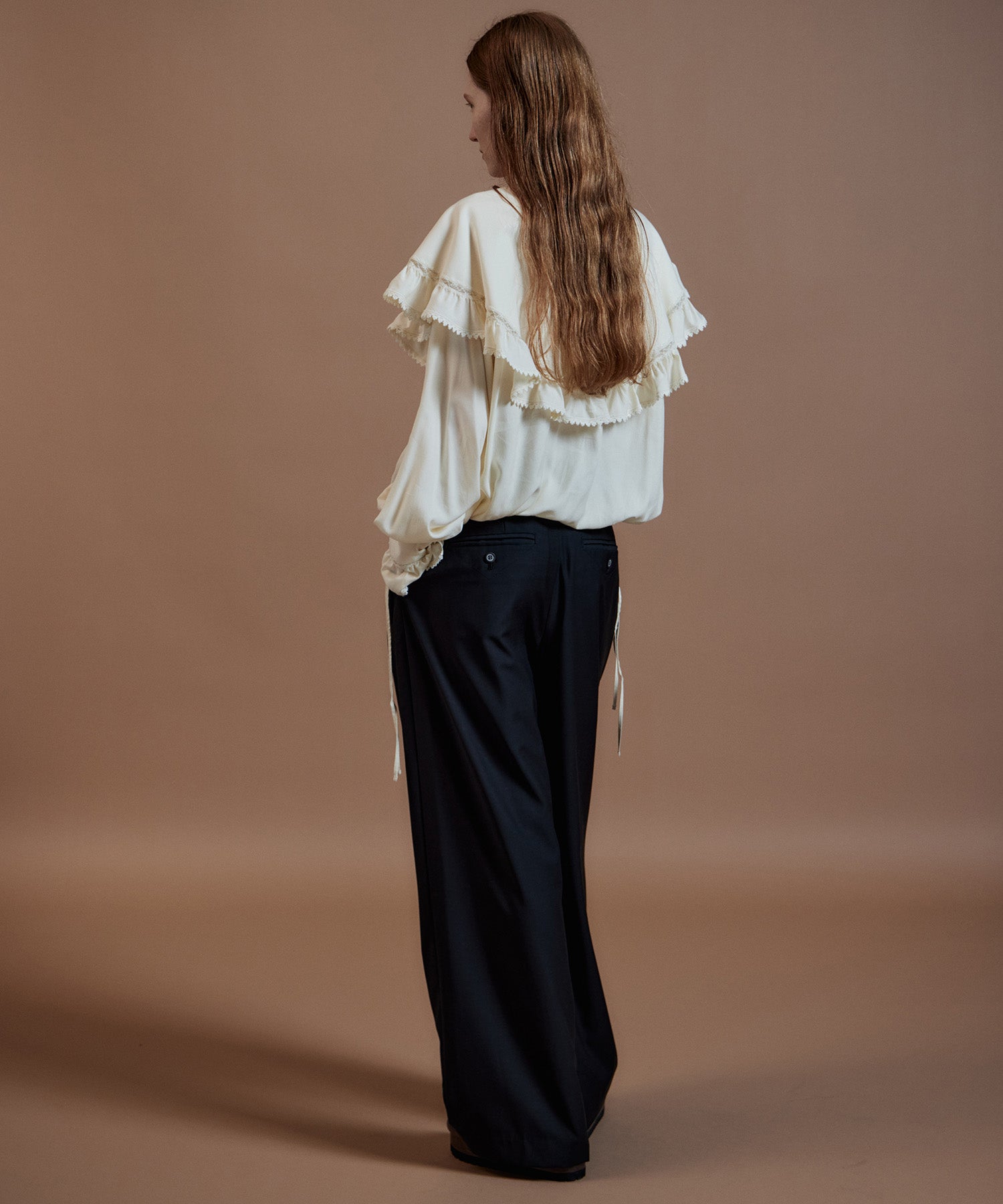 【26AUTUMN PRE-ORDER】Super 140 Wool Satin Slacks