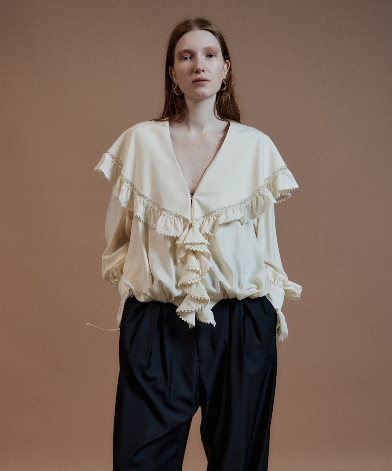 Lace Frill Collar Blouse