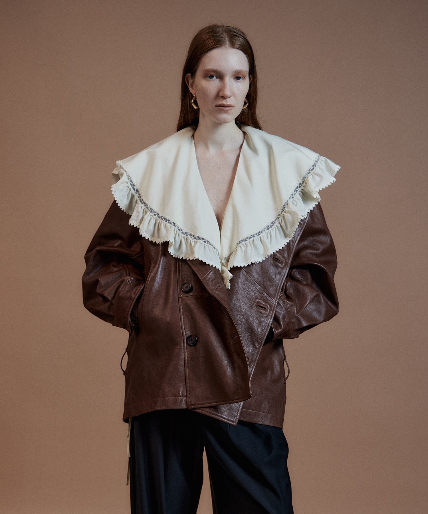 【26AUTUMN PRE-ORDER】Leather Short Trench Coat